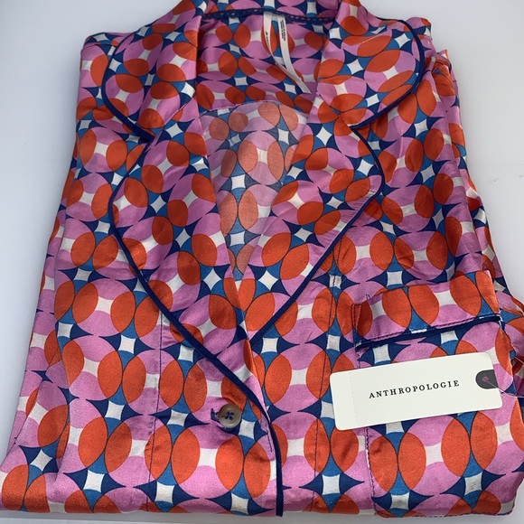 Anthropologie Silky Printed Pajama Top - Picture 2 of 2